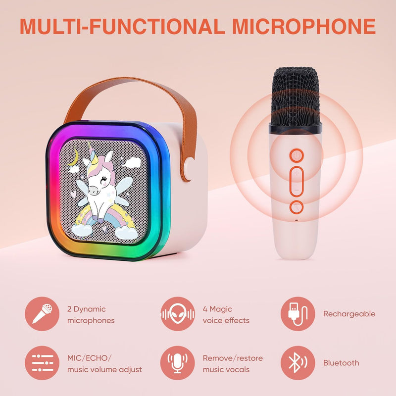 DYNASONIC A29 Karaoke mit Zwei Mikrofonen Bluetooth Karaoke Lautsprecher Kinder Elektronisches Spiel