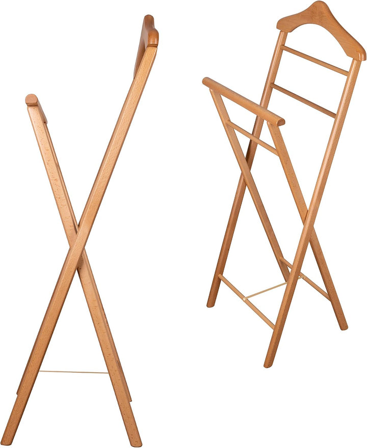 2er Set Stummer Diener aus Massiv Holz - klappbarer Herrendiener und Butler - fertig montierter Dame