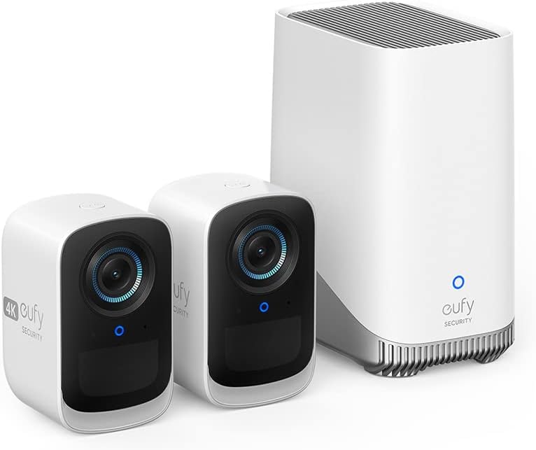 eufy Security eufyCam S300 3C, Überwachungskamera aussen,4K kabellose Überwachungskamera mit Gesicht