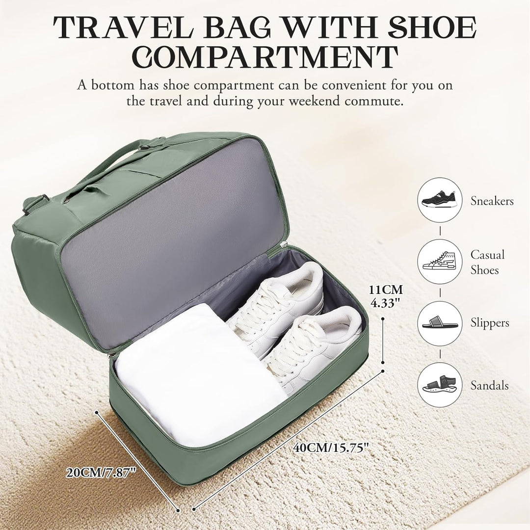 SEAFEW Reisetasche 24L, 40x30x20 Ryanair Handgepäck Tasche für Flugzeug Weekender Sporttasche Damen