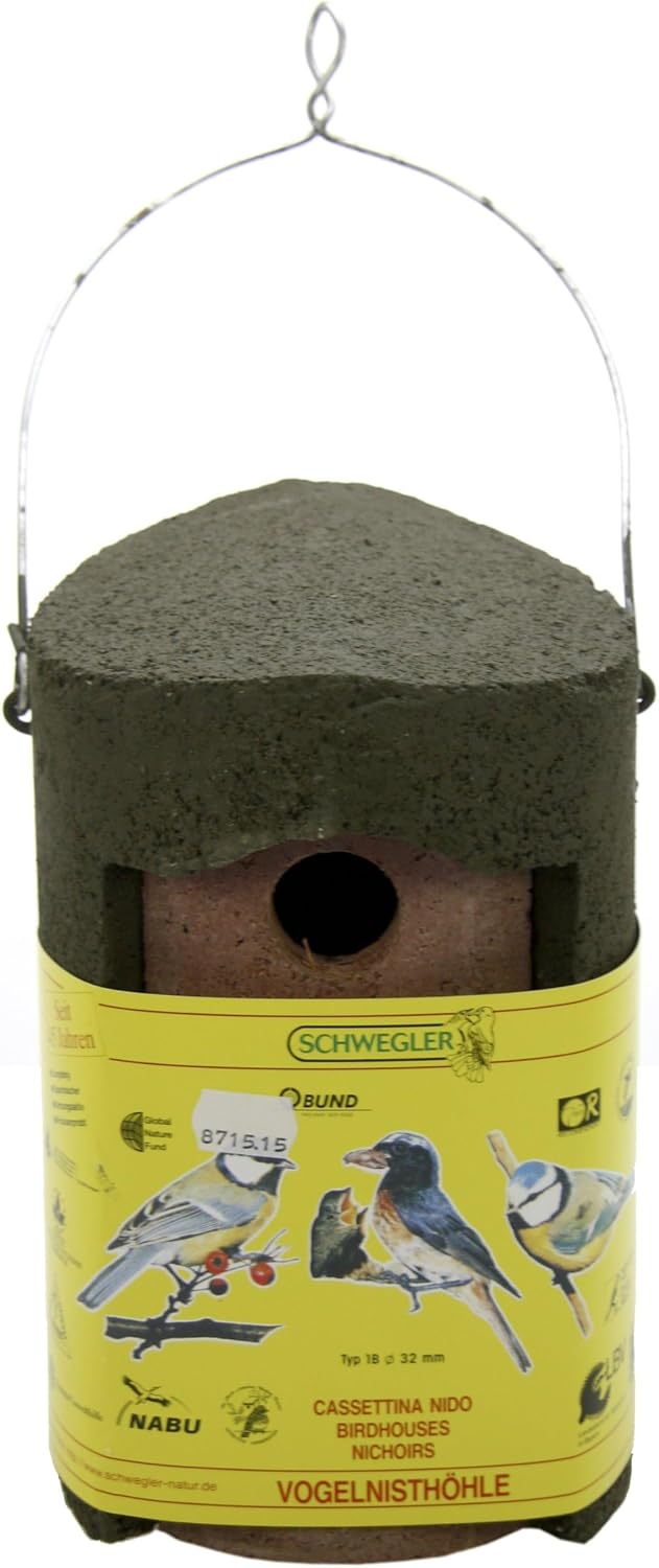 Schwegler Nisthöhle aus wetterfestem Holzbeton, Einflugloch 32 mm, 32 mm