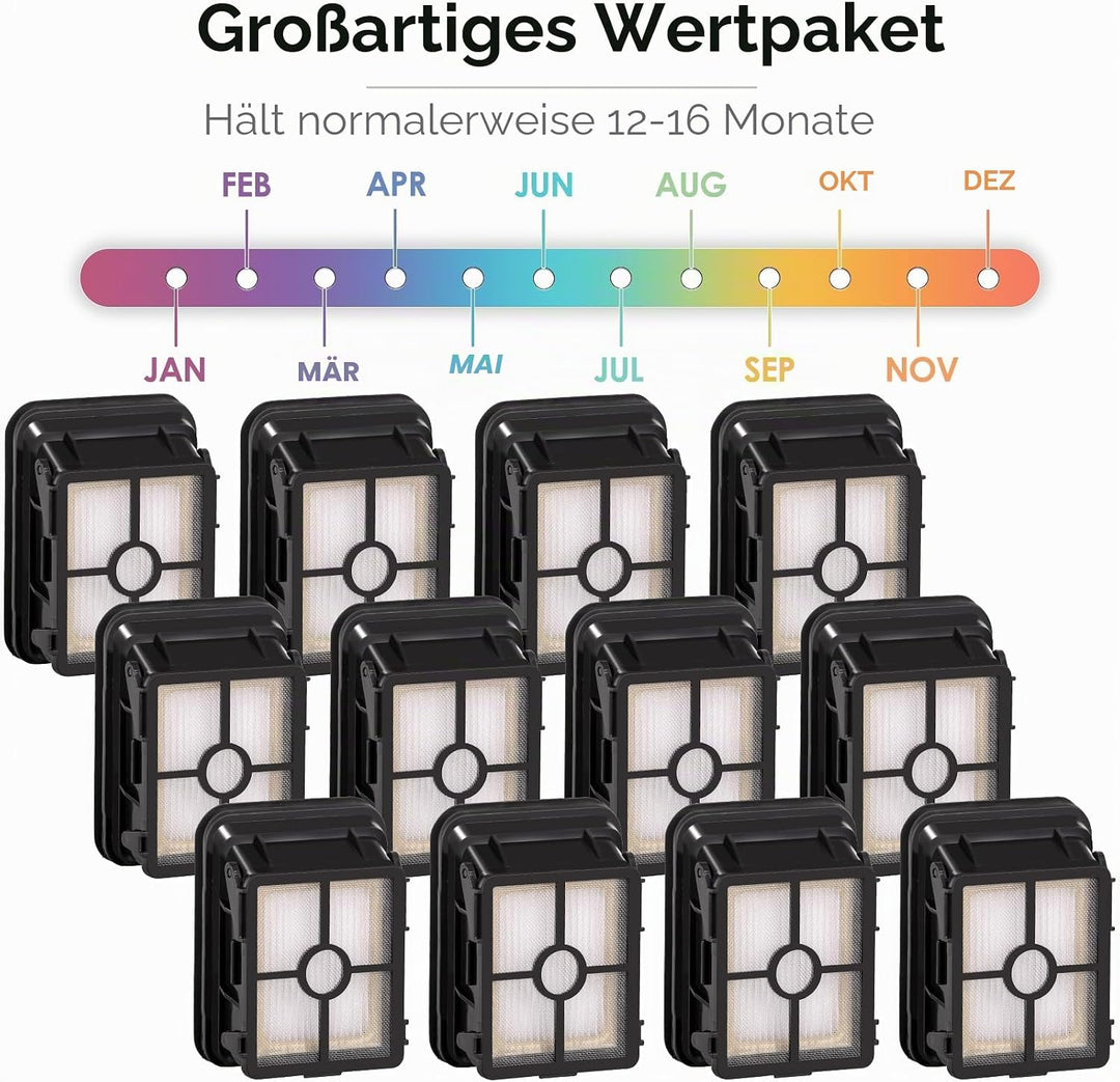 (12 Stück) Ersatz-HEPA-Filter, kompatibel mit Bissell Crosswave 1785 1866 2306 2551 2554 2590 2593 2