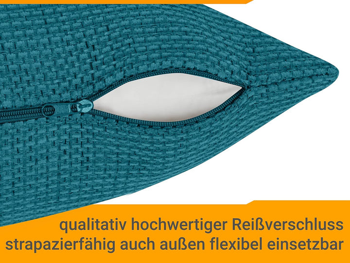 npluseins 2er Pack Kissenhüllen mit Struktur-Muster - Polsteroptik 617.767, 1 Pack (2 Stück) - Kisse