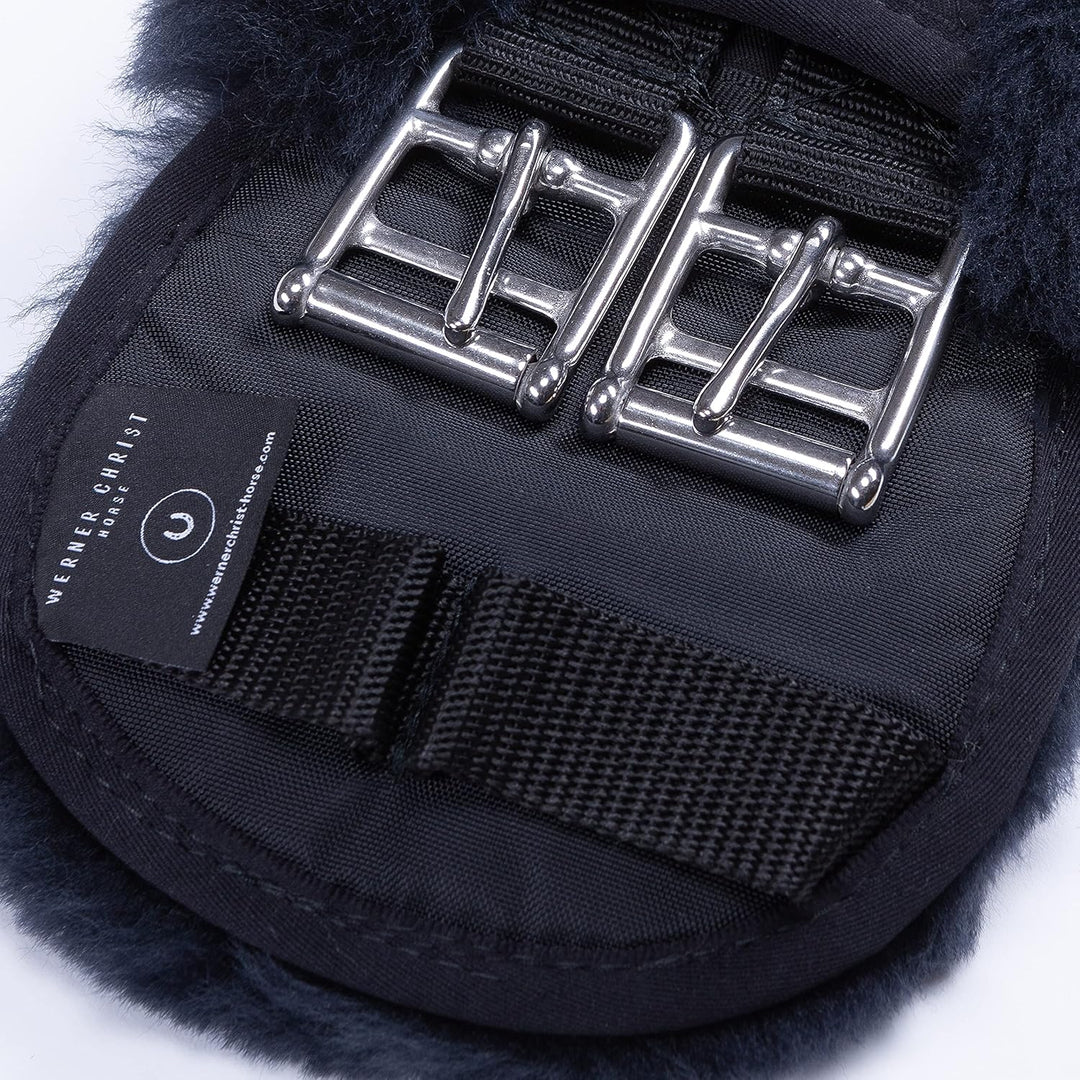 CHRIST Lammfell Sattelgurt/Konturgurt Dressur, anthrazit 60 cm anthrazit-schwarz, 60 cm anthrazit-sc