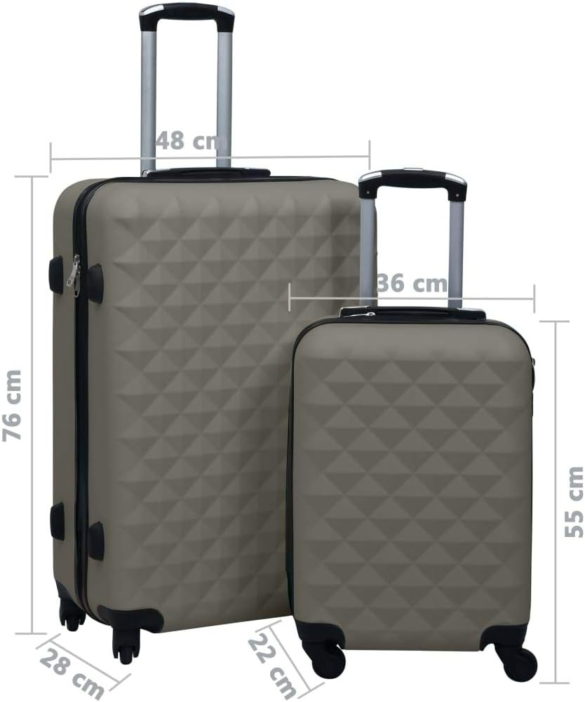 vidaXL Hartschale Trolley Set 2-TLG. 4 360-Grad-Rollen Hartschalenkoffer Reisekoffer Koffer Kofferse