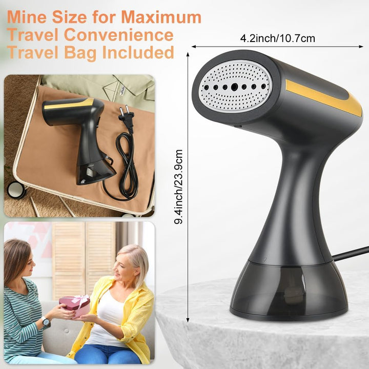 HOTUT Tragbarer Dampfglätter,1500W Dampfbürste,Steamer Dampfglätter mit 300 ml Wassertank,Hand-Dampf