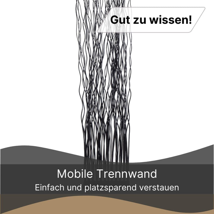 DESIGN DELIGHTS Weiden RAUMTEILER Wave | Weidenholz, 170x40cm (HxB) | Paravent aus Weidenzweigen, Ra