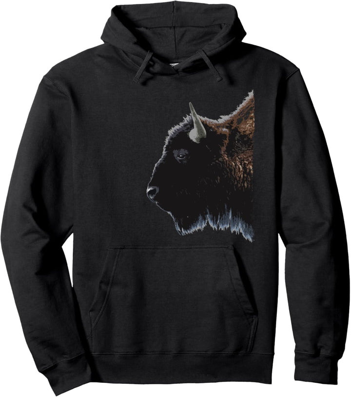Bison - Büffel - Büffelkopf Pullover Hoodie