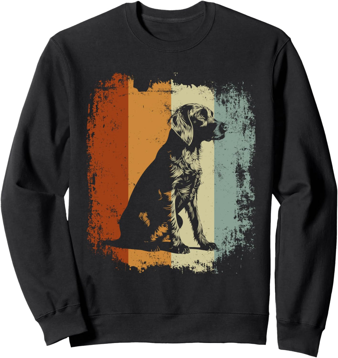 Deutsch Drahthaar Hund Retro Design Sweatshirt