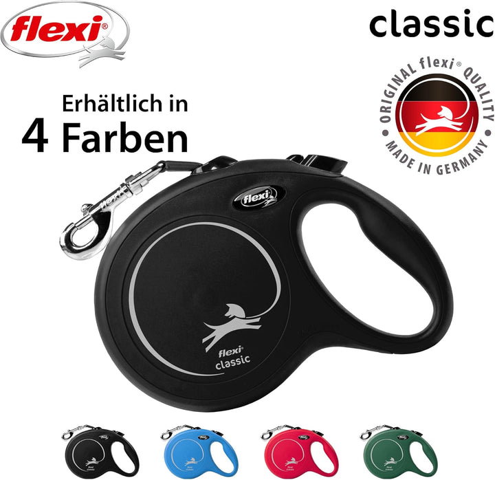 flexi® Classic L Gurt 5 m schwarz, Roll-Leine für Hunde bis 50 kg L: 5m (max. 50kg) Schwarz, L: 5m (