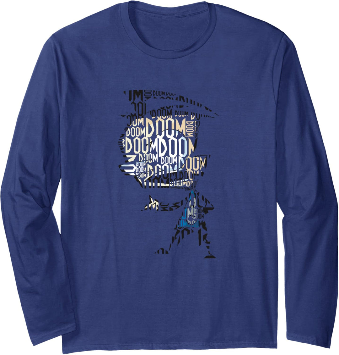 Invader Zim Dib Doom Text Fill Langarmshirt