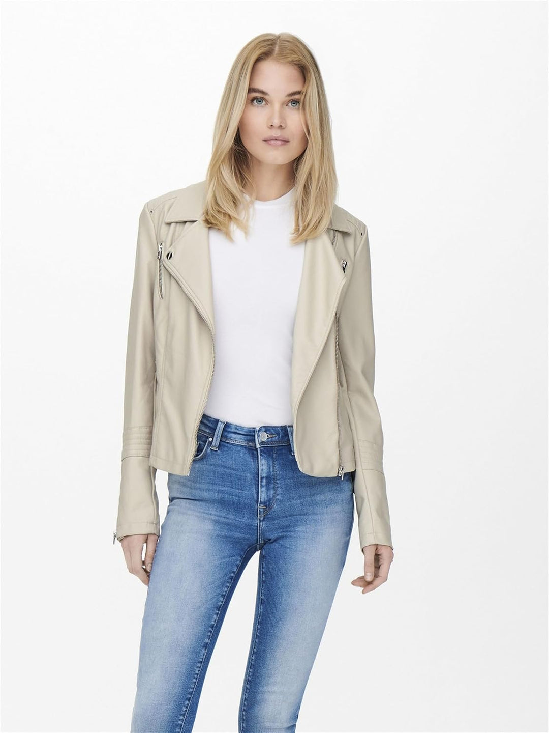 ONLY Female Kunstlederjacke ONLGEMMA Kunstlederjacke 34 Silver Lining, 34 Silver Lining