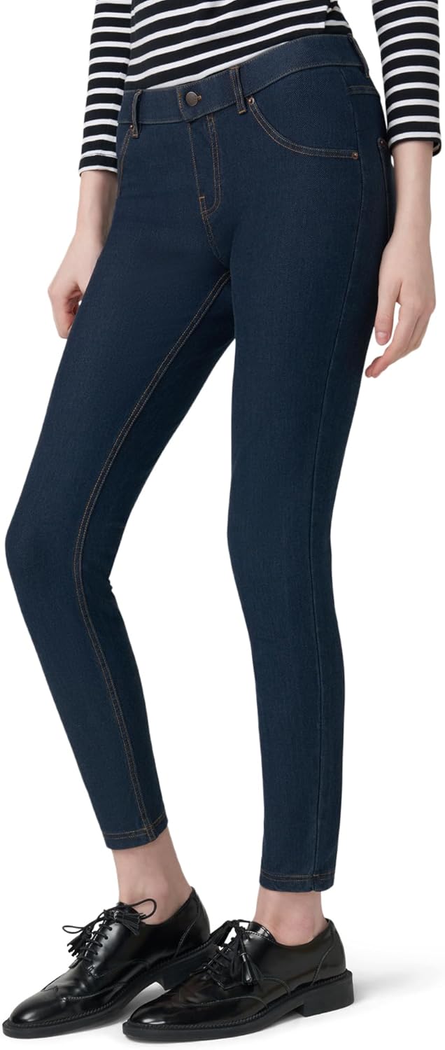 Essential Denim-Leggings für Damen von HUE | Modische Leggings mit Gesässtaschen XS Deep Indigo Wash