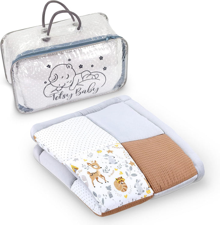 Baby Krabbeldecke 120x120 cm Velvet - Spielmatte Patchwork Spielmatte gepolstert Bodenmatte Dicke Ba