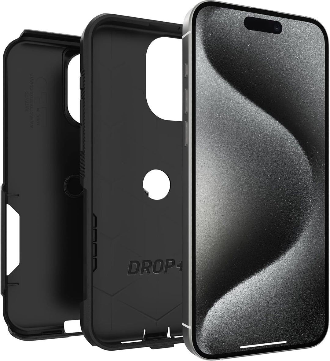 OtterBox Commuter Hülle für iPhone 15 Pro Max, sturzsicher, schützende Hülle, 3X Schwarz, Keine Einz