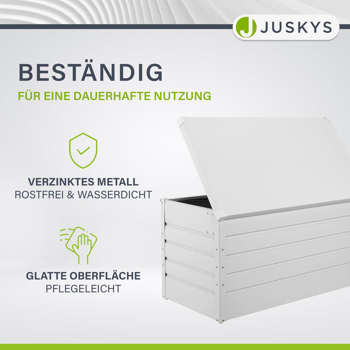 Juskys Metall Aufbewahrungsbox Limani 380 Liter - Outdoor Box - wasserdicht, abschliessbar - Gartenb