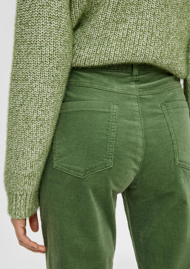 s.Oliver Damen Cord Hose, Slim Fit, Grün