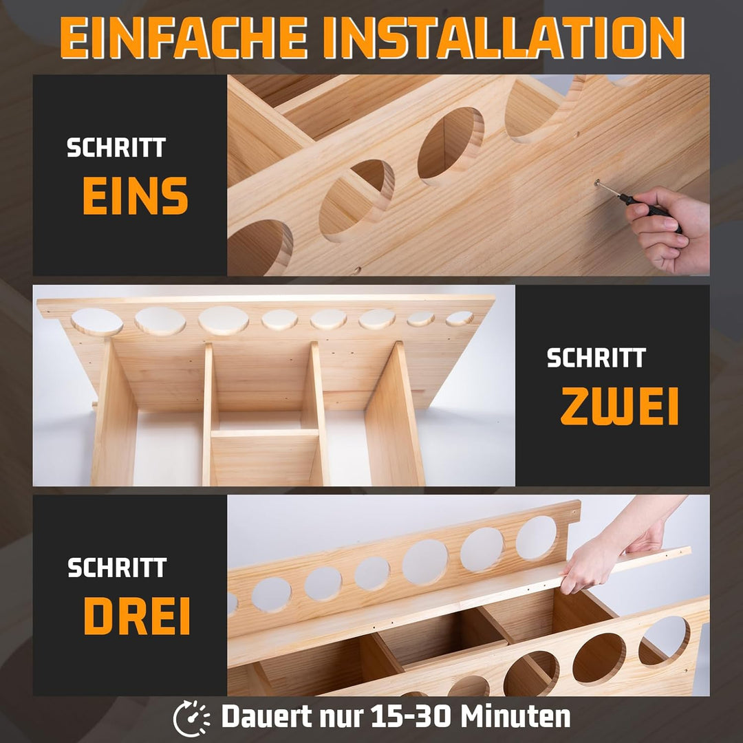 Goture Holz-Aufbewahrungsschrank für Angelausrüstung mit Angelrutenhalter und Platz für Angelboxen u