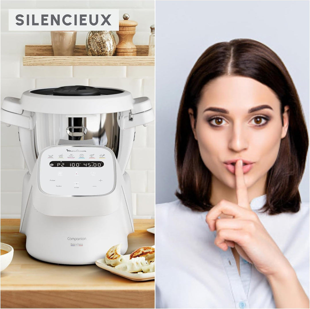Moulinex, Companion Küchenmaschine, 14 Funktionen, Kapazität XL für 10 Personen, Grau