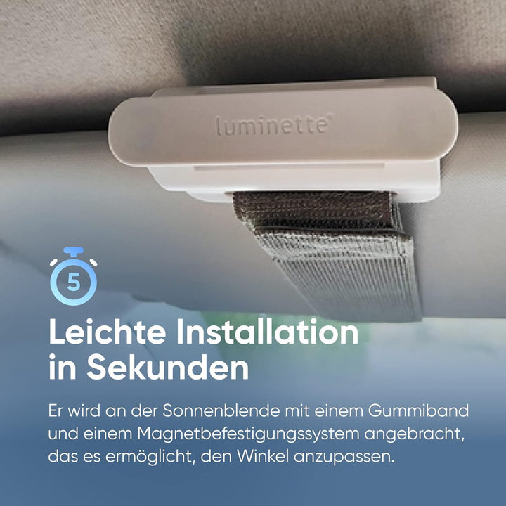 Luminette Drive® - Erste Lichttherapie-Lampe für den Einsatz im Auto - Geniessen Sie die Vorteile de