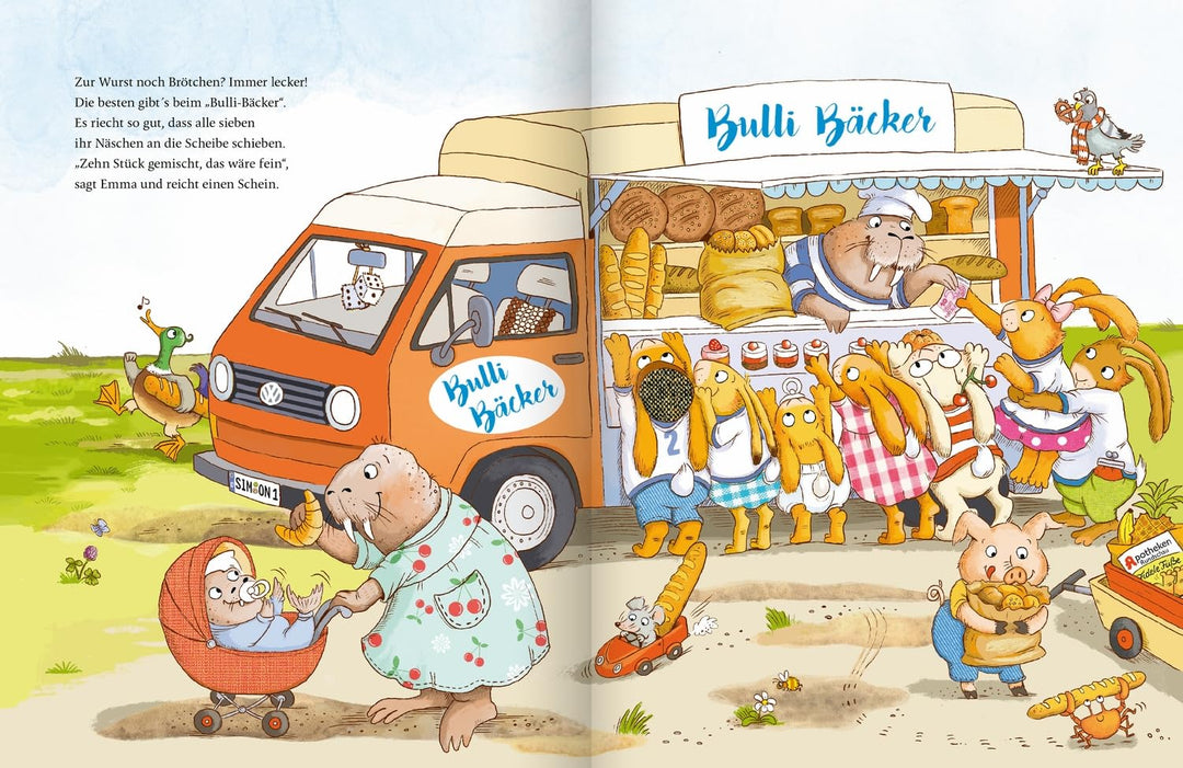 Wenn sieben wilde kleine Hasen dem Nachbarn gleich zu Hilfe rasen: Das erste Bilderbuch über die süs