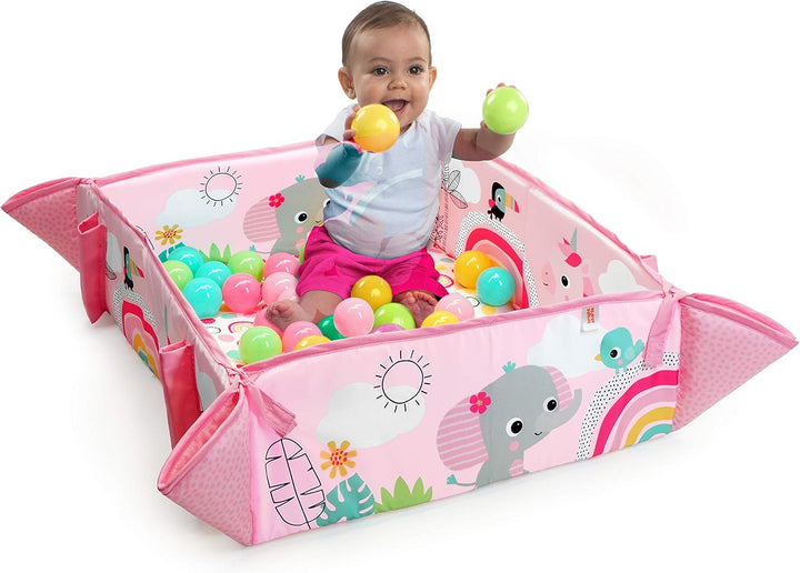 Bright Starts, Spieldecke mit Spielbogen 5 in 1 Your Way Ball Play - Rainbow Tropics, 20+ Min Licht