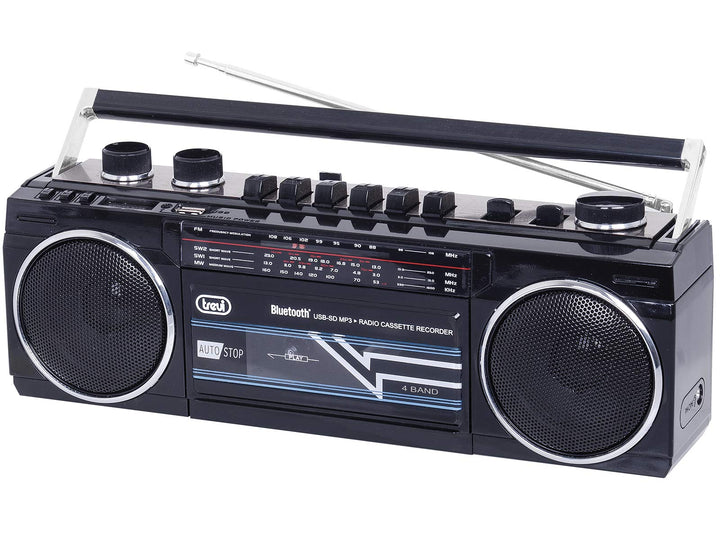 Trevi RR 501 BT Stereo Boombox tragbar Bluetooth, USB, SD, MP3, Schwarz