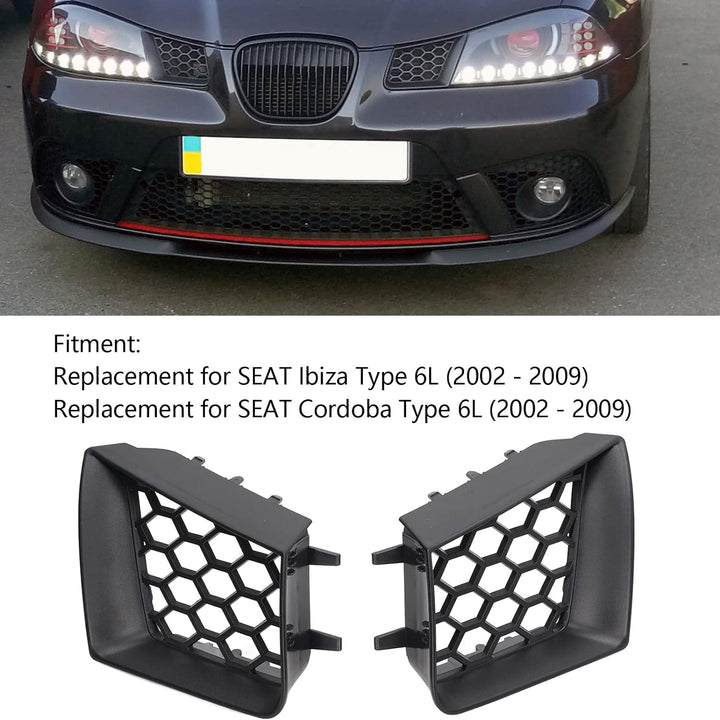 Heizkörpergitter für Seat Ibiza Cordoba 6L 2002-2009 Zubehör 2 Stück Stossstange Vorne Nierengitter
