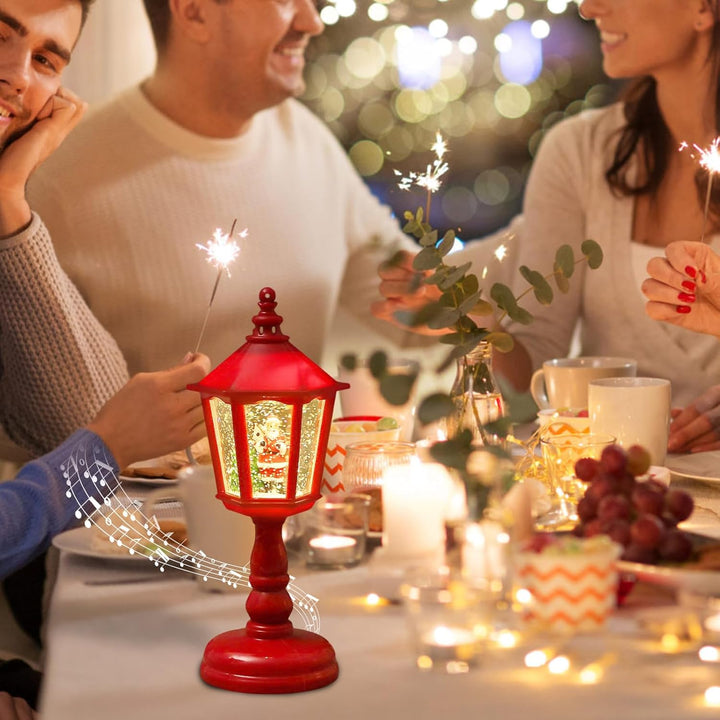 Weihnachtsdeko Laterne, Weihnachts Schneekugel Laterne mit Musik, Weihnachten Deko, Weihnachtslatern