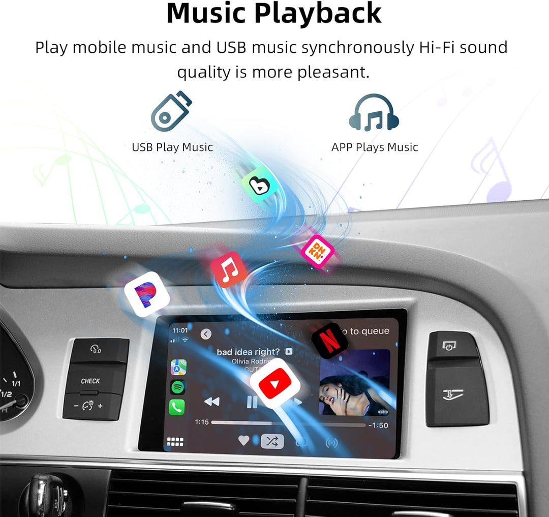 EZoneTronics Wireless CarPlay & Android Auto Retrofit Kit Decoder für Audi A6/Q7 2009-2015 mit MMI 3