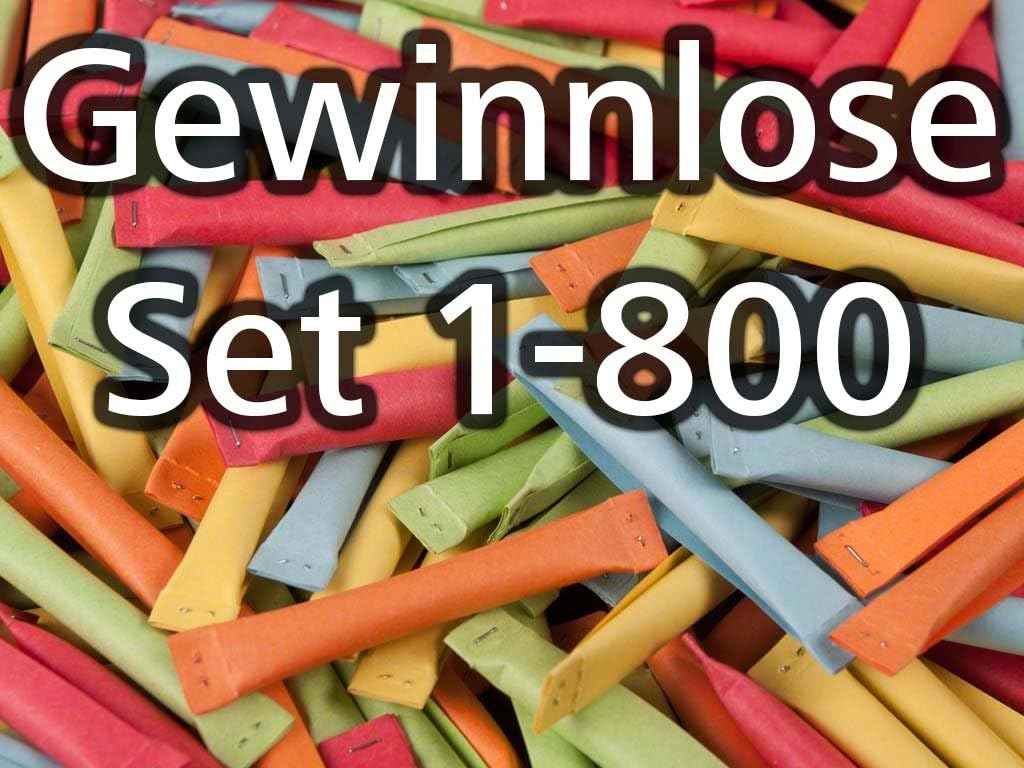 Sicherheitslose, geklammert, bunt gemischt, Set 1-800