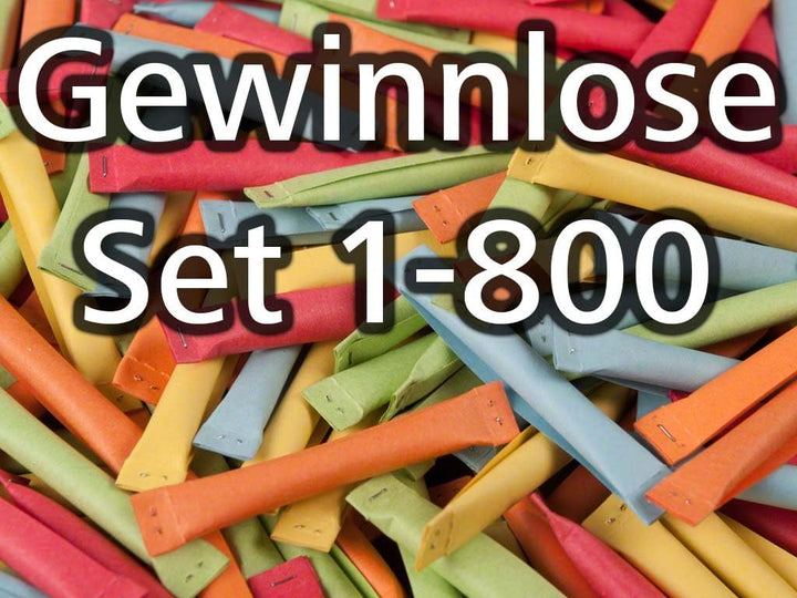 Sicherheitslose, geklammert, bunt gemischt, Set 1-800