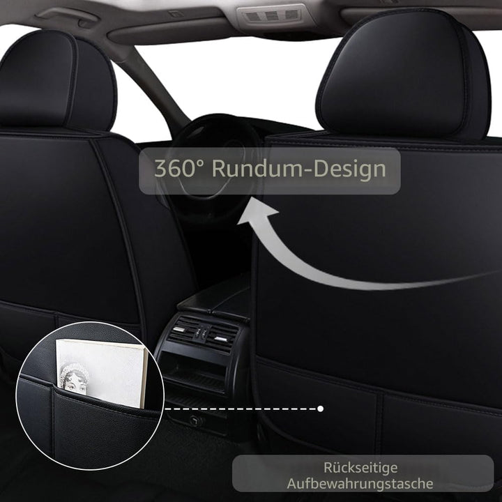 Sitzbezug Auto Vordersitze 2 Stück, Atmungsaktiver Eisseiden-Autositzbezüge PU Leder Universal Set,