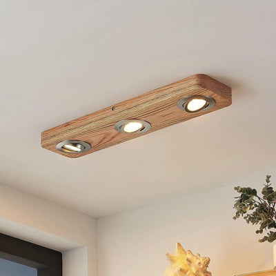 Lindby LED Deckenlampe 'Mikari' (Modern) aus Holz u.a. für Wohnzimmer & Esszimmer (3 flammig,) - Dec