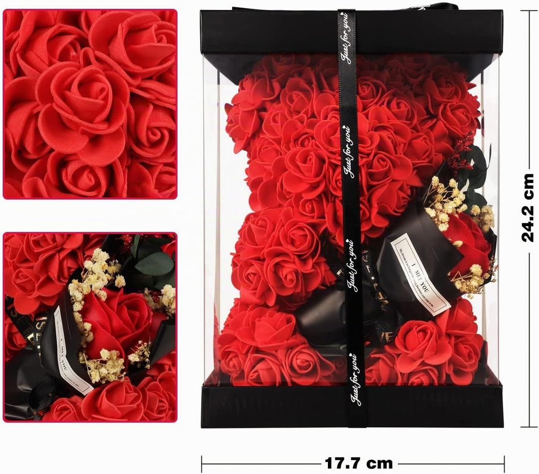 Rosenbär Valentinstagsgeschenk für Sie,Rosenblumenbär Rosen Teddybär Geschenk für Muttertag, Valenti
