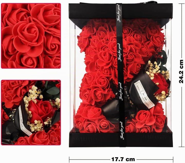 Rosenbär Valentinstagsgeschenk für Sie,Rosenblumenbär Rosen Teddybär Geschenk für Muttertag, Valenti