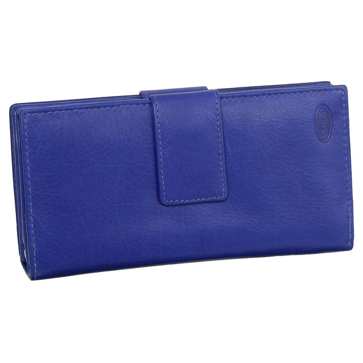 Luxus Leder Damen Geldbörse Portemonnaie Geldbeutel XXXL mit Reissverschluss 18,5 cm Farbe Royalblau