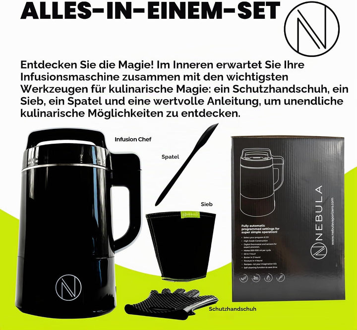 Nebula Infusion Chef | Elektrischer Kräuterbutter-, Öl- und Gummibärchenhersteller | Tinkturen, Öle