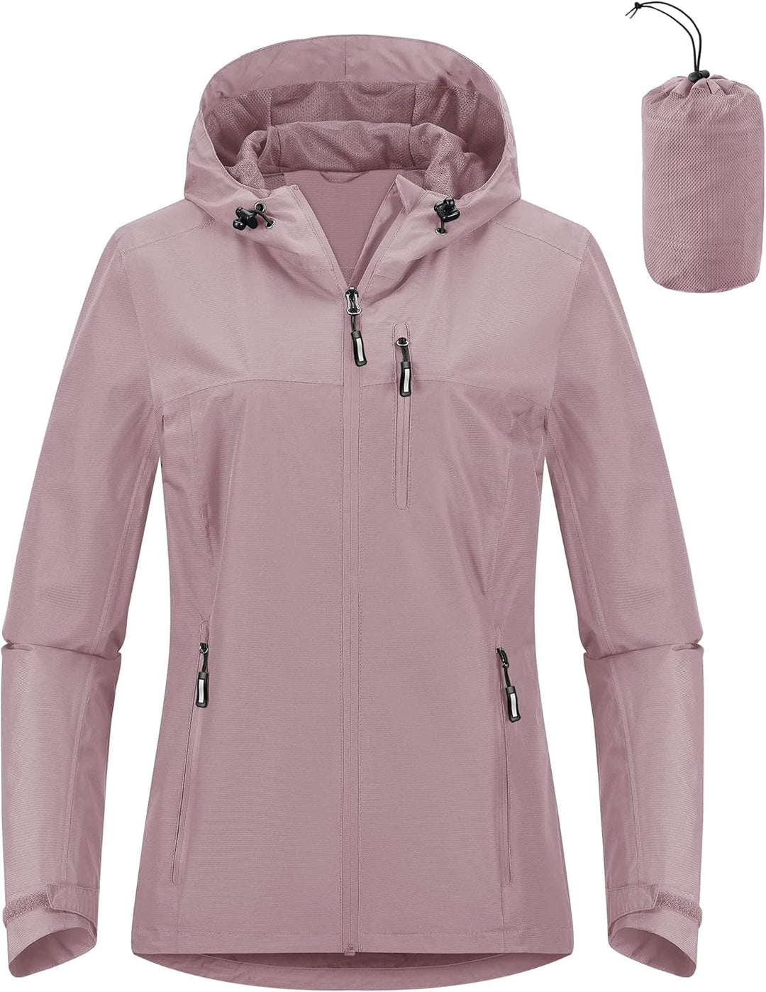 Outdoor Ventures Damen Regenjacke 10000MM Wasserdicht Leichte Gefüttert Packbar Sportjacke Funktions