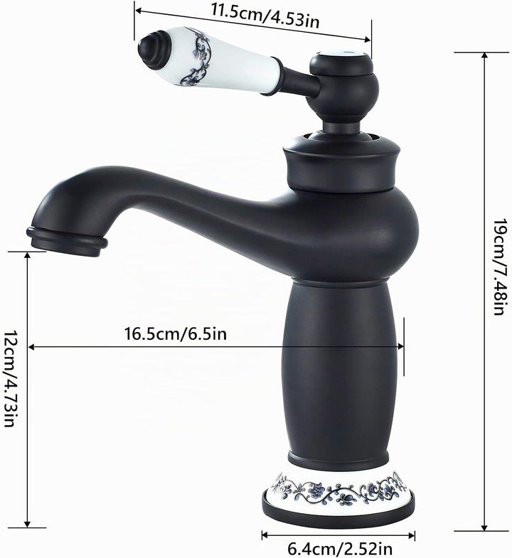 Namuoto Wasserhahn Bad Schwarz Wasserhahn für Bad Waschbecken Armaturen Waschtischarmatur, Einzelne