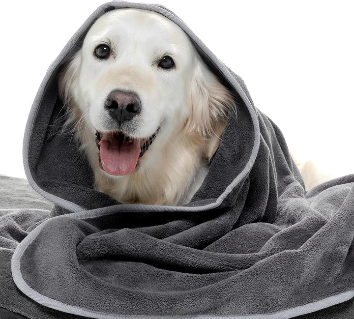 Lucky Paws® Hundehandtuch - luxuriöse 600g/m,140x80cm XL Hundehandtuch extra saugfähig - trocknet sc