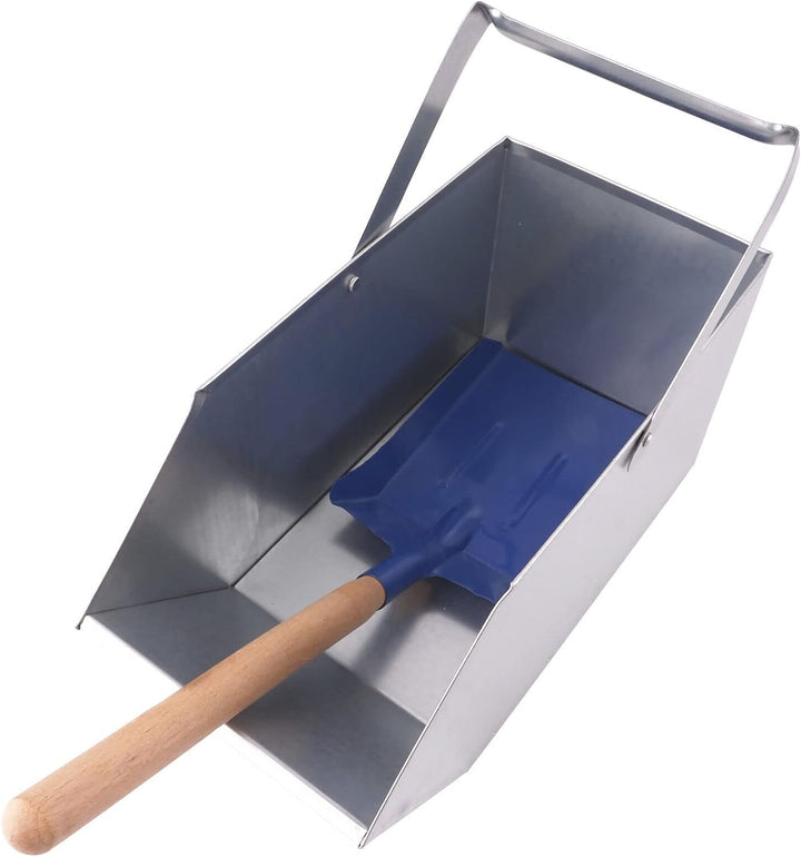 BAUSTER® Set Aschekasten Verzinkt + Metallschaufel für Kamin und Ofen Kohlenkasten/Aschebehälter Bri