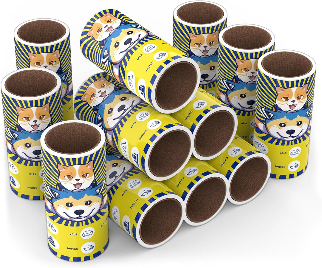 Fusselrolle Ersatzrolle 10cm Universal, 12 Nachfüllwalzen, 720 Stück Lint Roller Refill, zum Entfern