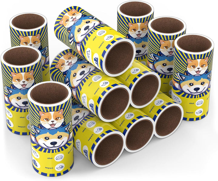Fusselrolle Ersatzrolle 10cm Universal, 12 Nachfüllwalzen, 720 Stück Lint Roller Refill, zum Entfern