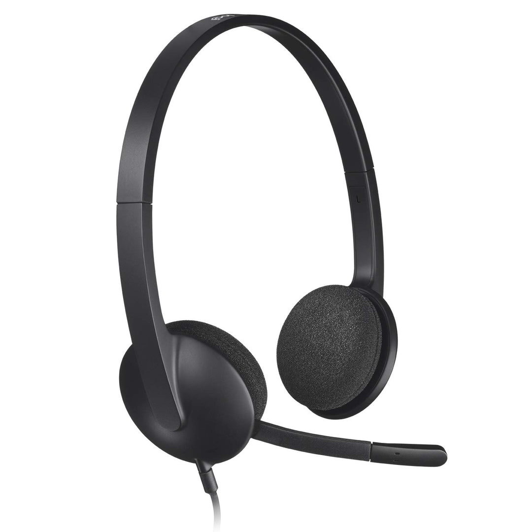 Logitech H340 Kopfhörer mit Mikrofon, Stereo-Headset, Verstellbares Mikrofon mit Rauschunterdrückung