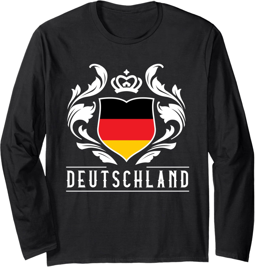 Edles Deutsches Wappen Design Deutschland Fahne Historisch Langarmshirt