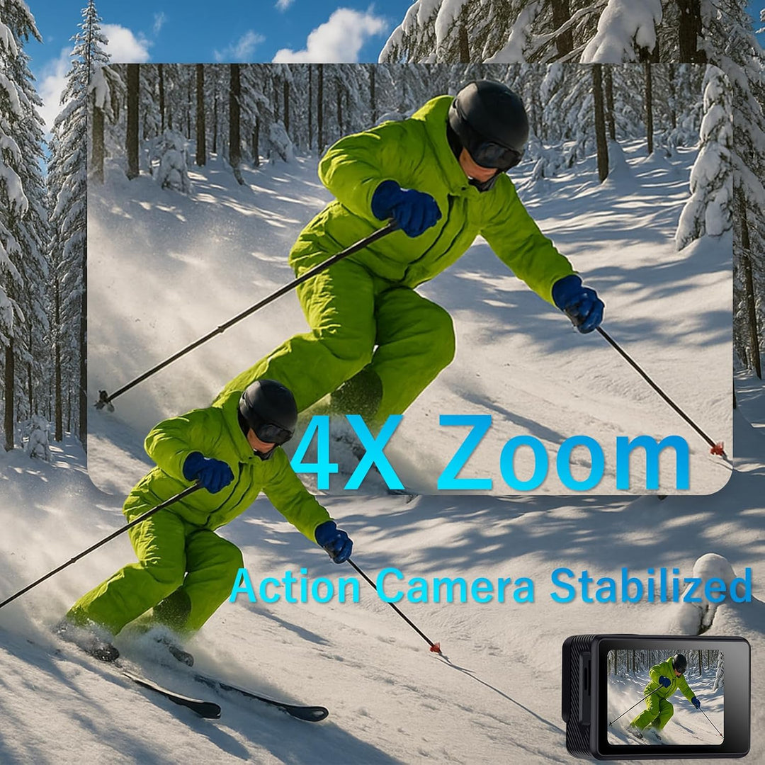 Action Cam FHD 1080P Dual-Screen Unterwasserkamera | wasserdicht bis 40M, Actionkamera mit 2×1050-mA