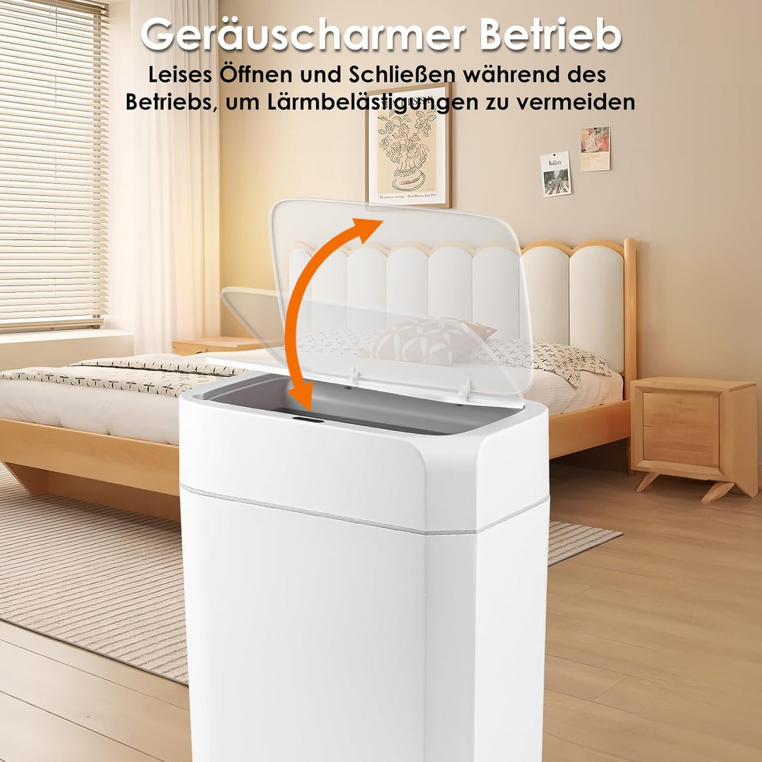 16L Mülleimer mit Sensor, Automatik Touchless Mülleimer mit Hand und Knie Sensor, Schnelle Reaktion,