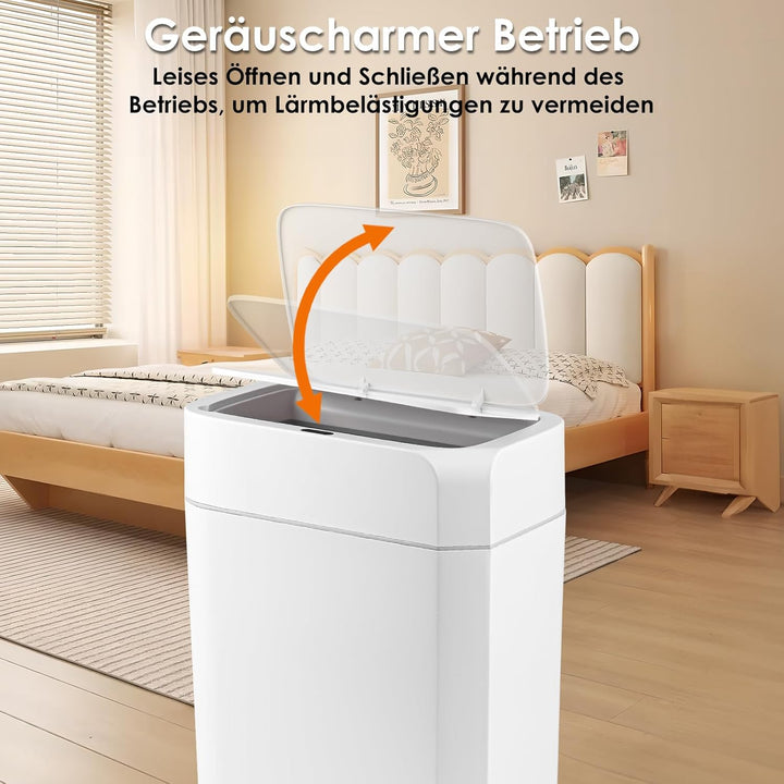 16L Mülleimer mit Sensor, Automatik Touchless Mülleimer mit Hand und Knie Sensor, Schnelle Reaktion,