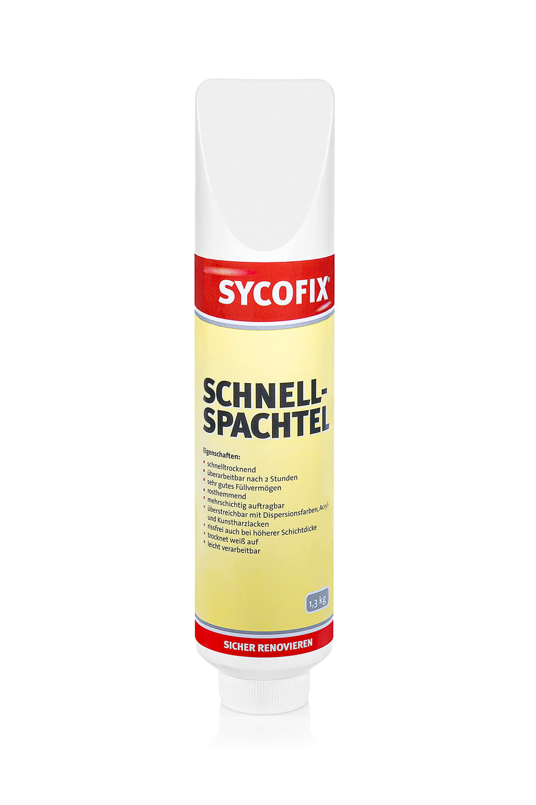 Sycofix Schnellspachtel 1,3 kg, für innen und aussen, rosthemmend, rissfrei, weiss, Acryl Schnellspa